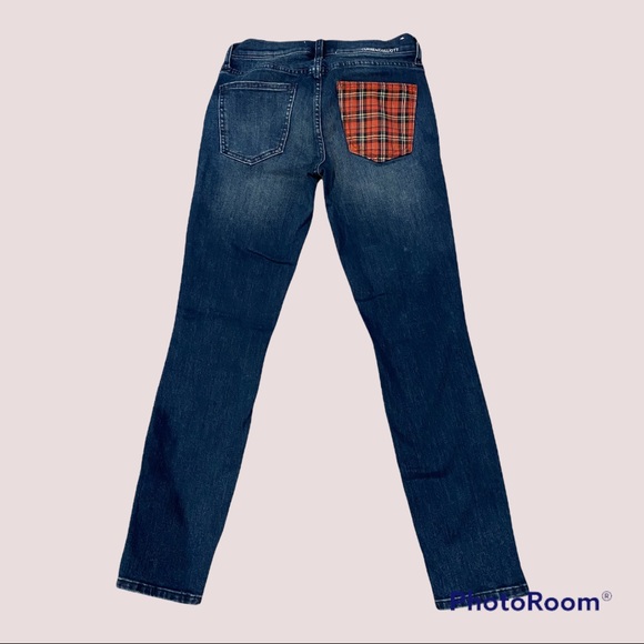 Current/Elliott The Stiletto Erwin Plaid Distressed Skinny Ankle Jeans Sz 25 VGC - Picture 3 of 7